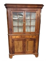 EARLY 19TH CENT. PINE CORNER CUPBOARD