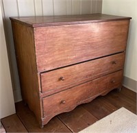 Early Pine 2 Drawer Lift Top Blanket Chest