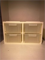 white plastic four drawer organizer