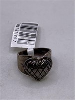 STERLING SILVER ADJUSTABLE SIZE HEART RING