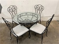 Glass Top Dining Room Table w/ 4 Chairs