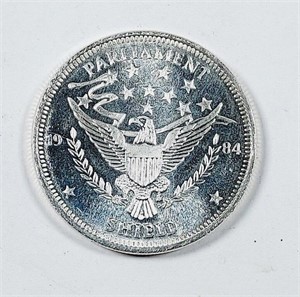 1984  Parliament Shield  1 troy oz .999 silver rd