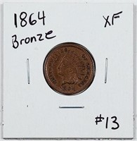 1864 Bronze  Indian Head Cent   XF