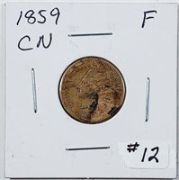 1859 CN  Indian Head Cent   F