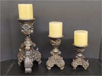 Elements Baroque-style Pillar Candle Holders