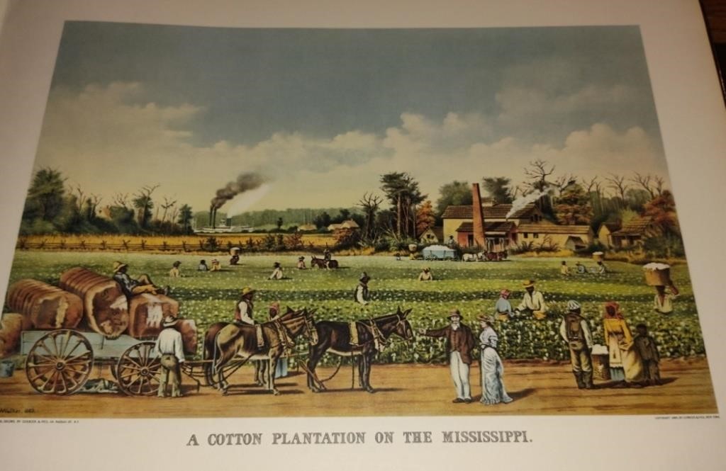 Currier and Ives Cotton Plantation on the Miss.