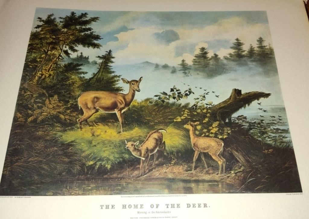 Currier and Ives Home of the Deer 1862