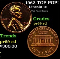 Proof 1962 Lincoln Cent TOP POP! 1c Graded pr69 rd