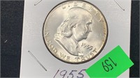 1955 Silver Franklin Half Dollar higher grade