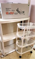 Plastic Shelving and Rolling Basket