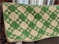 Vintage Green and White Quilt