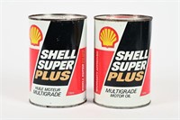 2 SHELL SUPER PLUS MOTOR OIL LITRE CANS