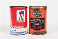 2 HARLEY-DAVIDSON MOTORCYCLE OIL LITRE CANS