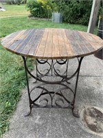 36" metal base table