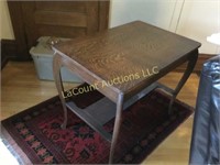 antique side table 36" x 24" x 29" h Tiger Oak