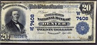 1904 $20 Nation Currency Bank Of Denver