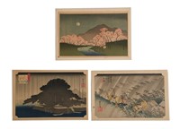 3 Japanese Woodblock Prints by Utagawa Hiroshige