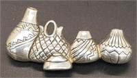 (XX) Native American Pottery Jugs Sterling Silver