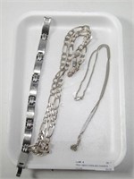 TRAY: MEN'S STERLING CHAINS & STAINLESS BRACELET