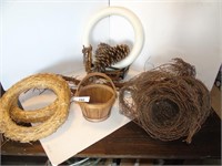 Grapevine swags, garland, basket, wreath forms