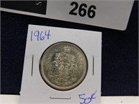 CANADA 1964 50 CENTS HALF DOLLAR SILVER COIN