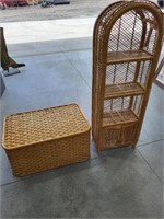 Wicker trunk and shelf