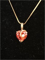 18" Sterling/GF Chain with Beautiful Red Heart