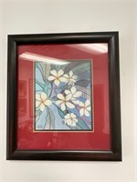 Jasmine Flower Painting with Black Frame