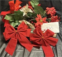 Mixed lot Christmas faux flowers and more