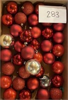 Mixed Christmas ornament lot red / silver