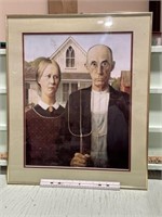 "AMERICAN GOTHIC" BY GRANT WOOD FRAMED PICTURE