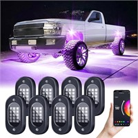 NEW $67 8PK RGB Rock Lights for Trucks Pod LED