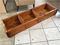 Rustic wood rack, approx 54x16x7 inches