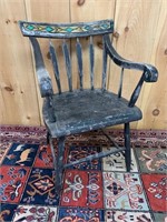 Ontario Paint Decorated Arrowback Chair Circa 1870