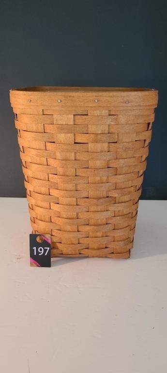 1992 Longaberger Waste Basket with Liner