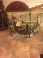 CHRISTMAS FIREPLACE METAL COVER- 33 INCHES TALL