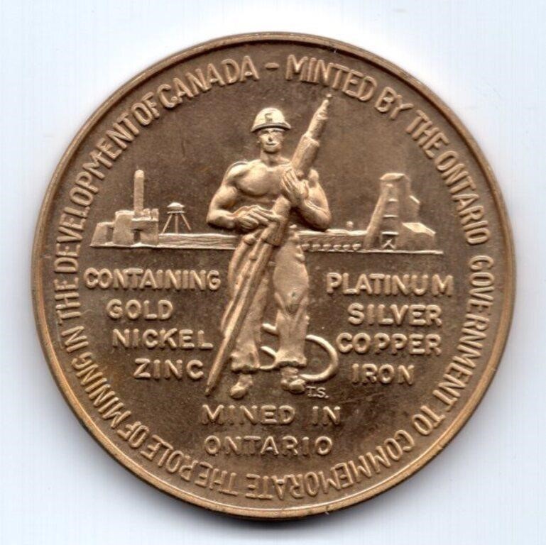 1967 Ontario Mining Gold Plated Medal