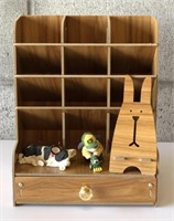 Desktop Organizer with Collectible Cows