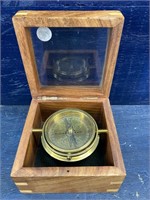 STANLEY LONDON ENGLAND BRASS SHIP COMPASS IN