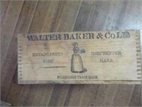1900's bakers breakfast cocoa wood box 10x10x5"