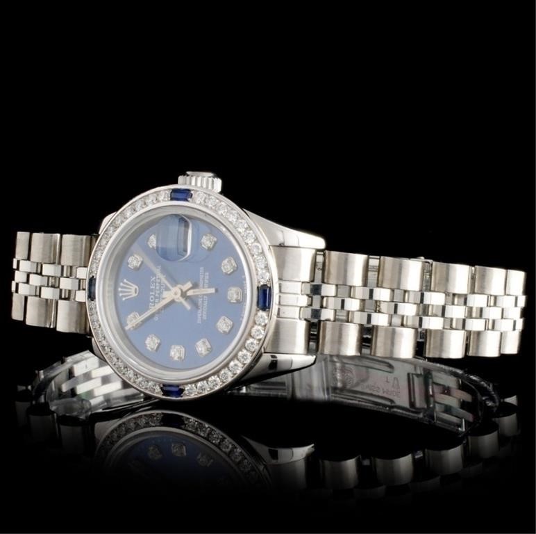 Diamond Ladies Rolex DateJust SS Watch