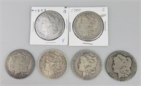 1899-O (2), 1900-O (2), 1900-S & 1902 Morgans.