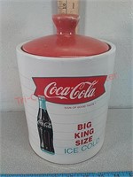 Coca-Cola soda pop ceramic cookie jar with lid