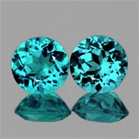 Natural  Green Blue Apatite Pair  {VVS}