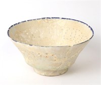 Ancient Kashan Pierced White-Glazed Conical Bowl,