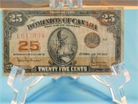 Monnaie en papier 25c 1923 Dominion of Canada