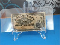 Monnaie en papier 25c 1900 Dominion of Canada