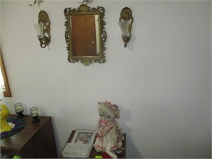 TV stand, mouse, mirror and sconces