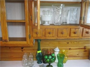 Vases, bowls, items on counter