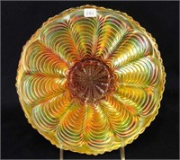 Peacock Tail 9" plate - marigold